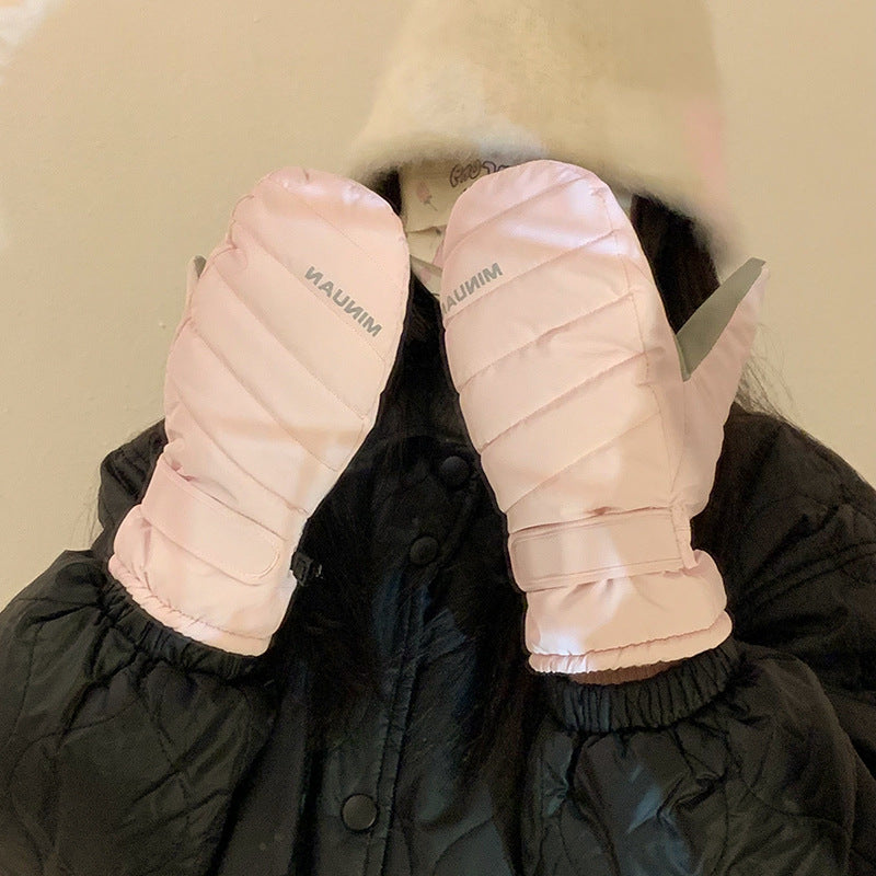 Wholesale Plush Cycling Cold and Windproof Winter Thickened Skiing Gloves for Cycling