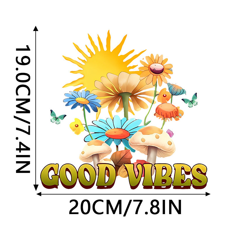 Wholesale 10pcs Colorful Flower Cartoon Mushroom UV DTF Ready to Press Transfers Wraps