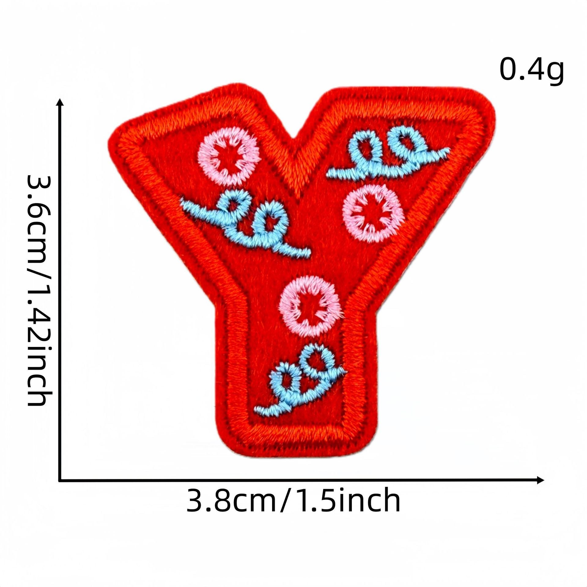 Wholesale Polyester Cartoon Alphabet Embroidery Patches Iron On DIY Clothing Bag Accessory