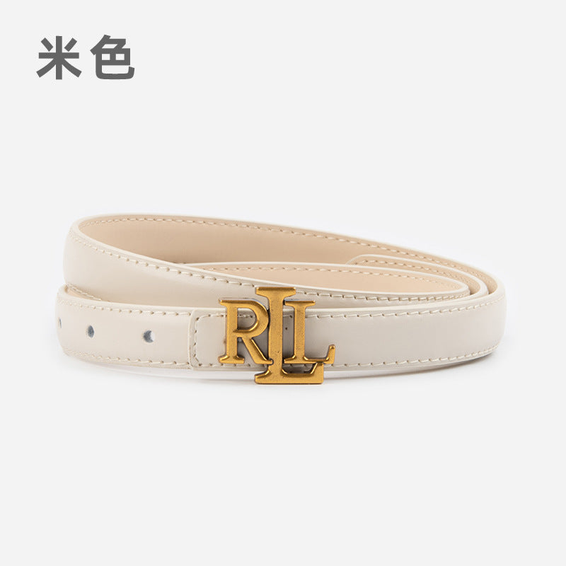 Wholesale Letter genuine leather women' s thin belt cowhide belt