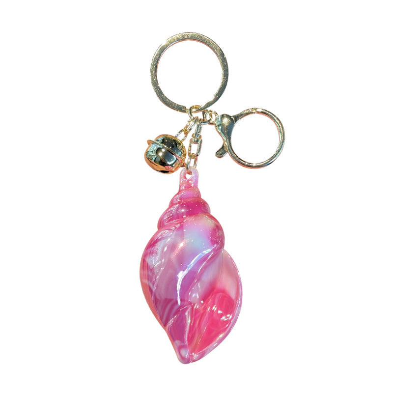 Wholesale Electroplating Colorful Acrylic Conch Keychain