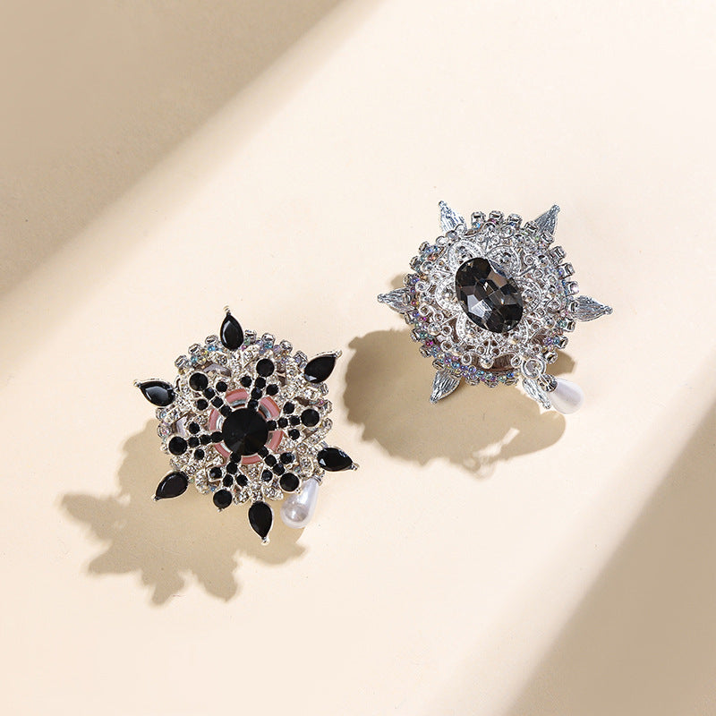 Wholesale  DIY 2pcs snowflake conversion acrylic heavy industry straight hole beads mobile phone chain key chain accessories