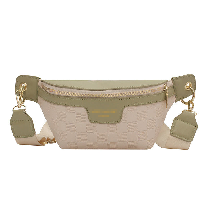 Wholesale The New Wide Strap Crossbody Rhombus Chain Casual Texture Large-capacity Chest Bag