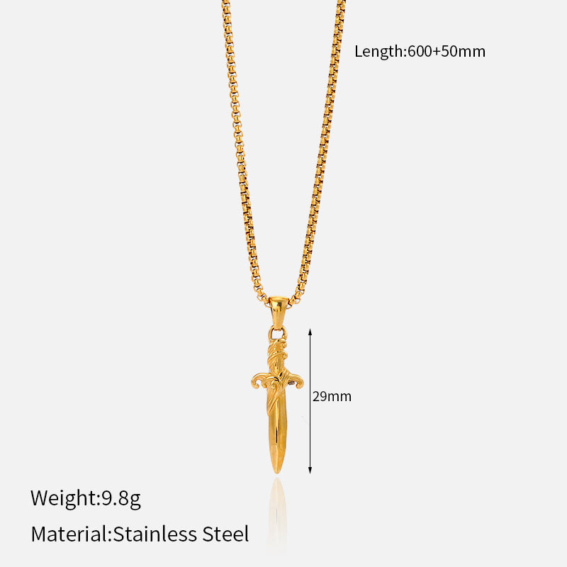 Wholesale Titanium Steel Cool Style Versatile Cross Necklace