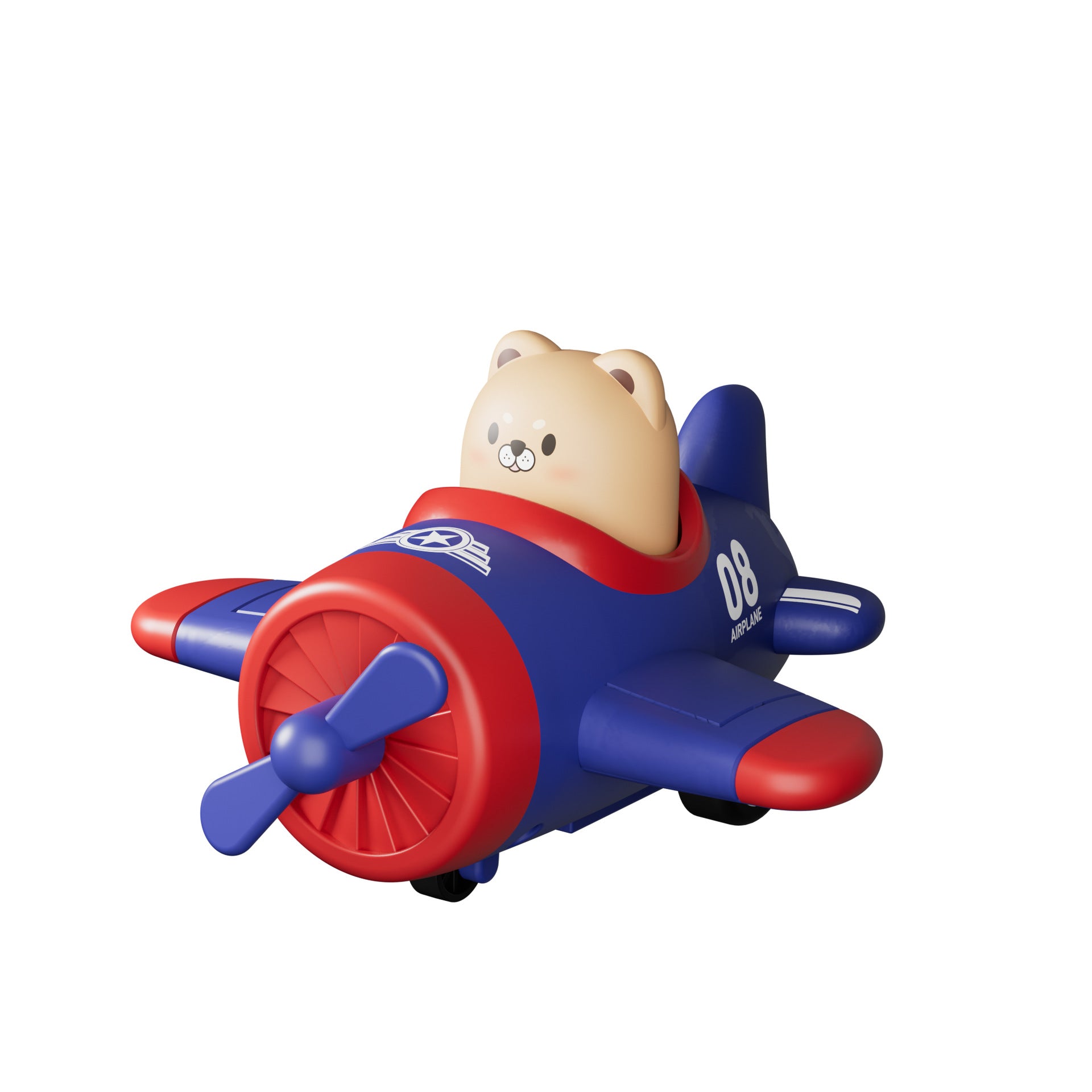 Wholesale Push Cartoon Airplane Fighter Spaceship Inertia Car Pull Back Car Baby Educational Toy Car