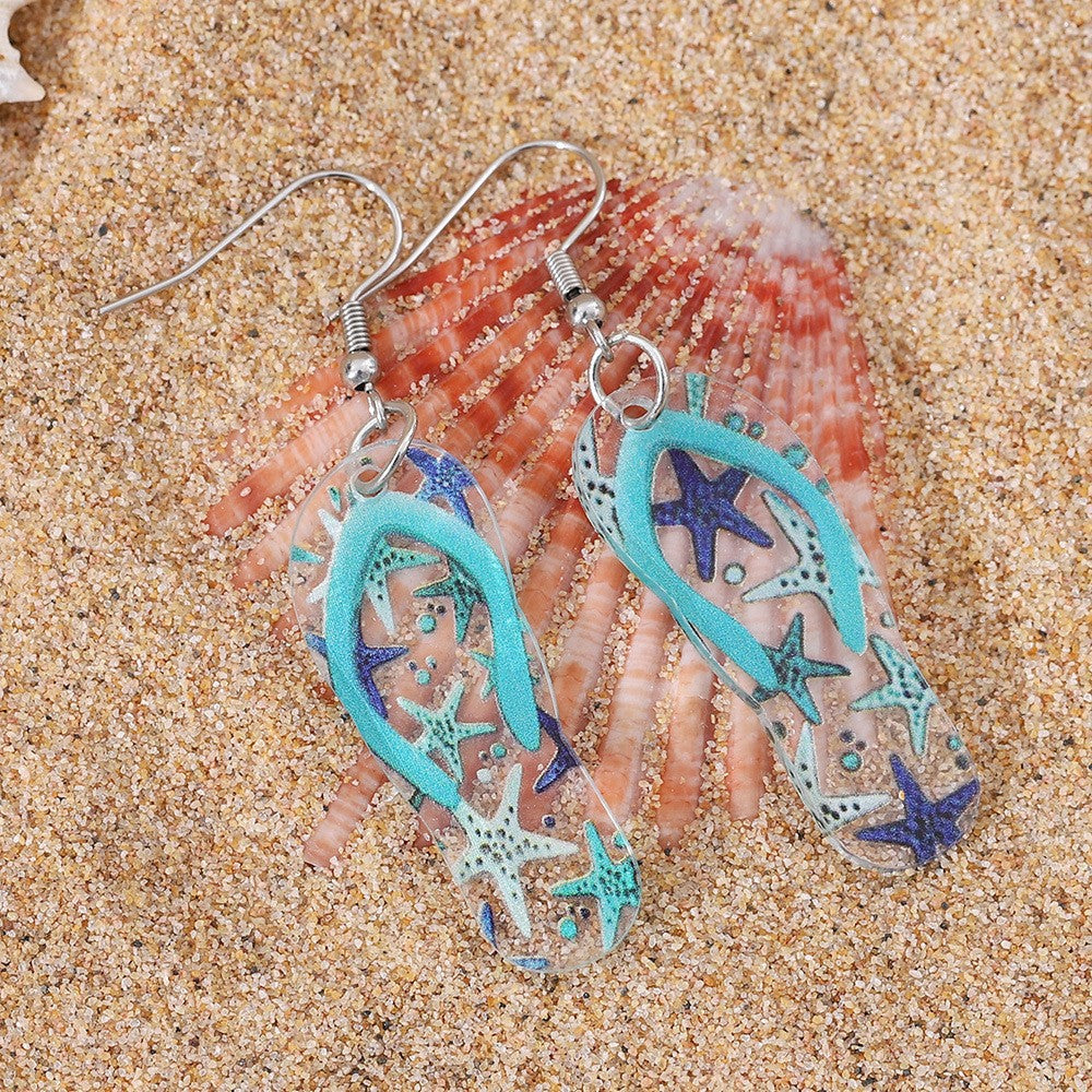 Wholesale Chic Ocean Style Drop Earrings Acrylic Starfish Design Fashion Accessory Boutique Jewelry