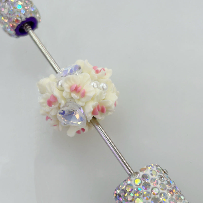 Wholesale 20pcs clay flower balls heart-shaped pentagram beads