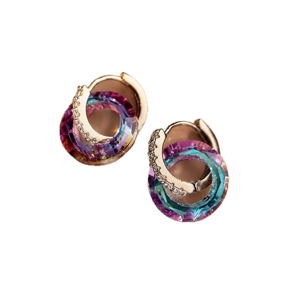 Wholesale Stylish Minimalist Crystal Hoop Earrings For Women Fashion Jewelry Accessory Gift