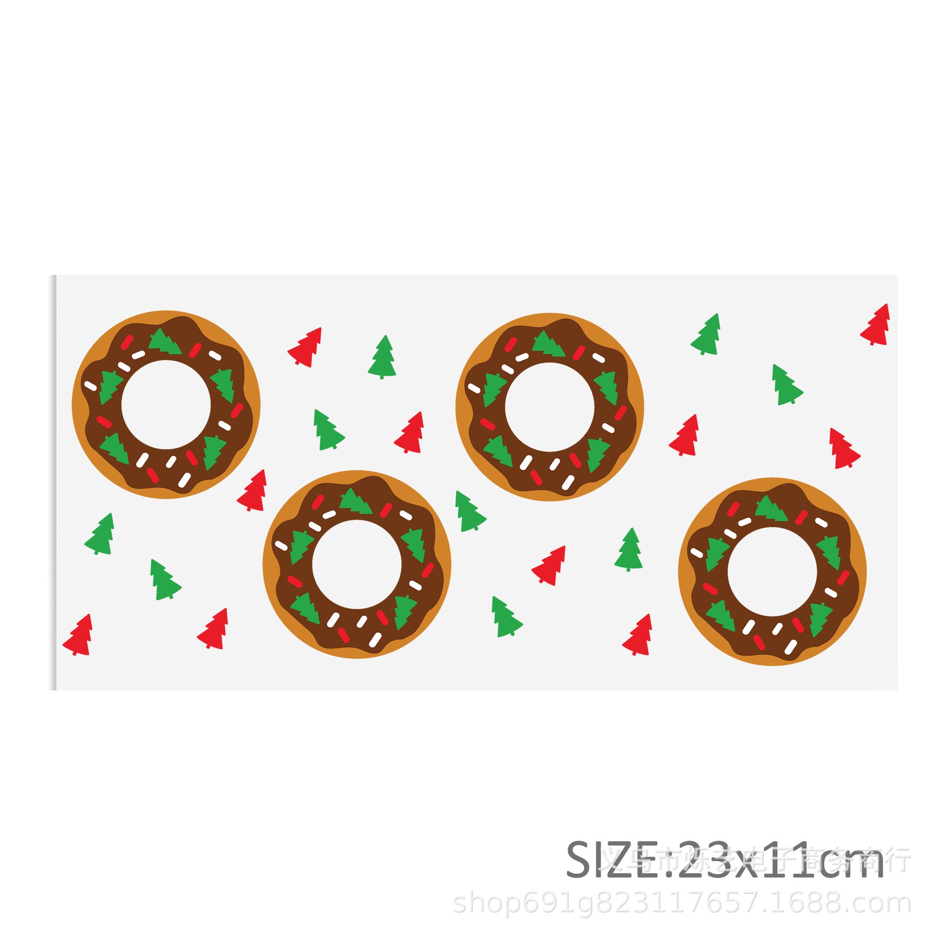 Wholesale Christmas series of ice cream cartoons   16oz Cup UV DTF Wraps