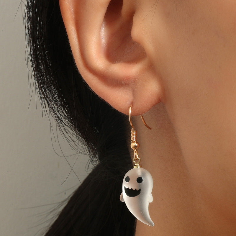 Wholesale Personalized Halloween Resin Ghost Pendant Earrings