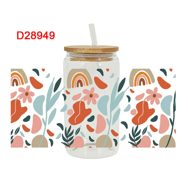 Wholesale Tulip Flower Leaf Series 16oz Cup UV DTF Wraps