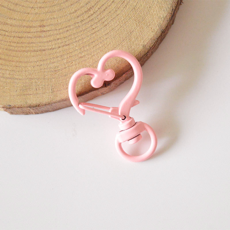 Wholesale 20pcs Color Baked Paint Heart-shaped Alloy Keychain DIY Accessories