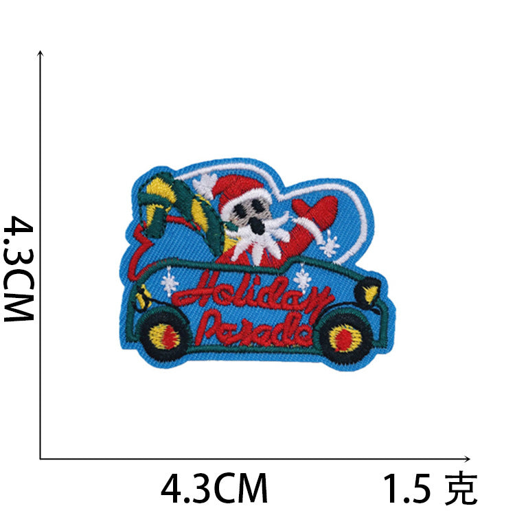 Wholesale Stylish Construction Vehicle Embroidery Patches Self Adhesive Polyester Cloth Applique For Clothing And DIY