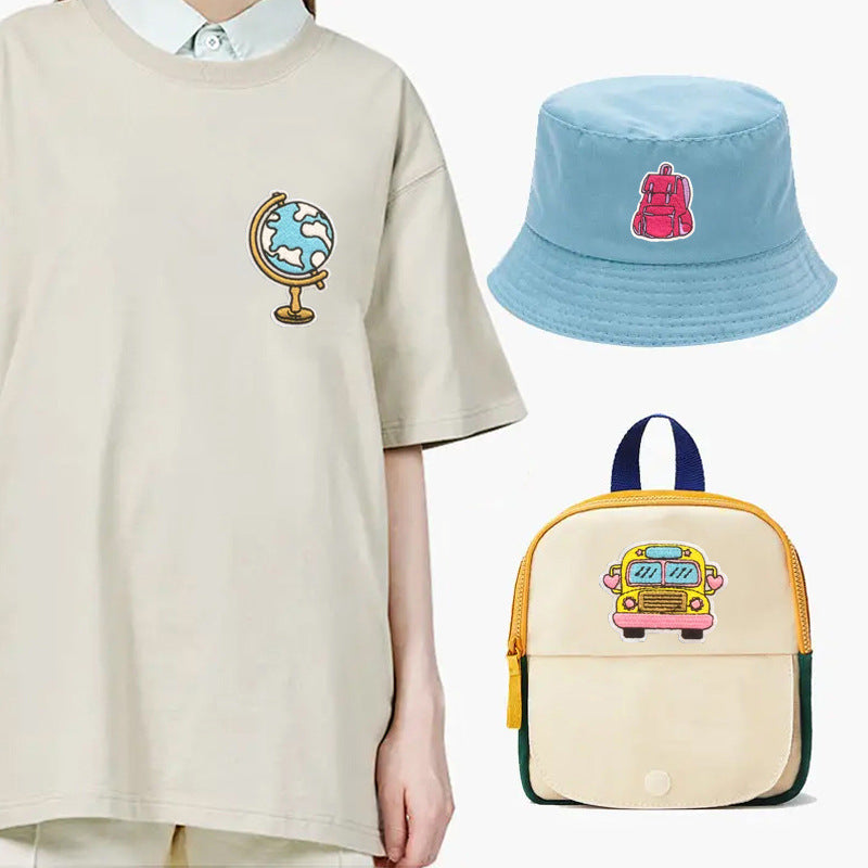 Wholesale Campus Life Back To School Embroidered Patch Iron On Decorative Accent For Hats Bags Clothing DIY Accessory