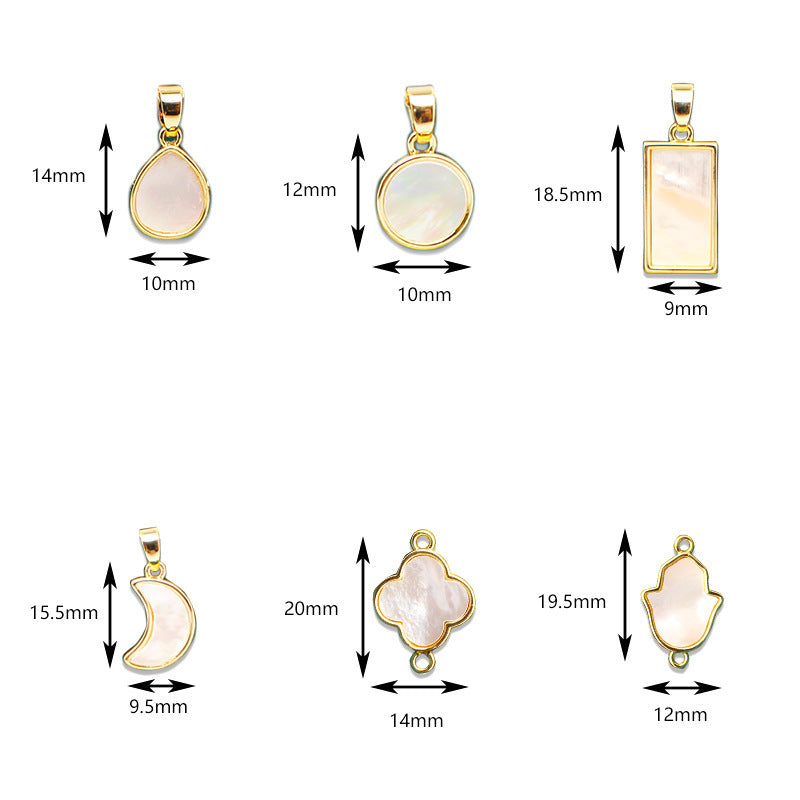 Wholesale Copper Plated 18K True Gold White Seashell DIY Jewelry Accessories