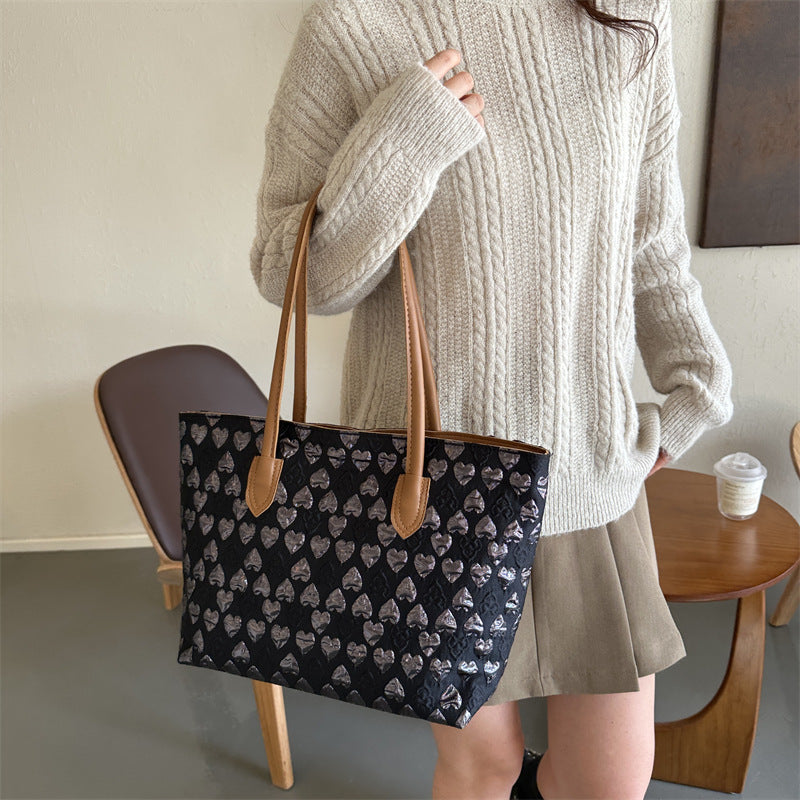 Wholesale Love Leather Large Capacity Tote Bag Handbag