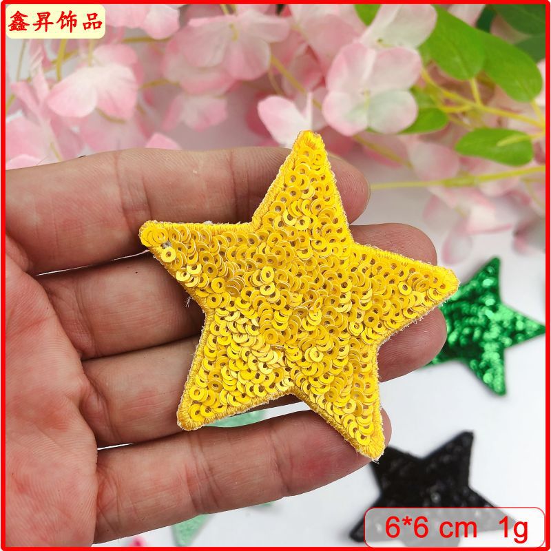 Wholesale Love Star Towel Embroidered Bead Sequin Cloth Stickers Badge Chest Badge Patch FS