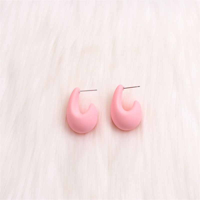 Wholesale Colorful Three-dimensional C-ring Acrylic Earrings