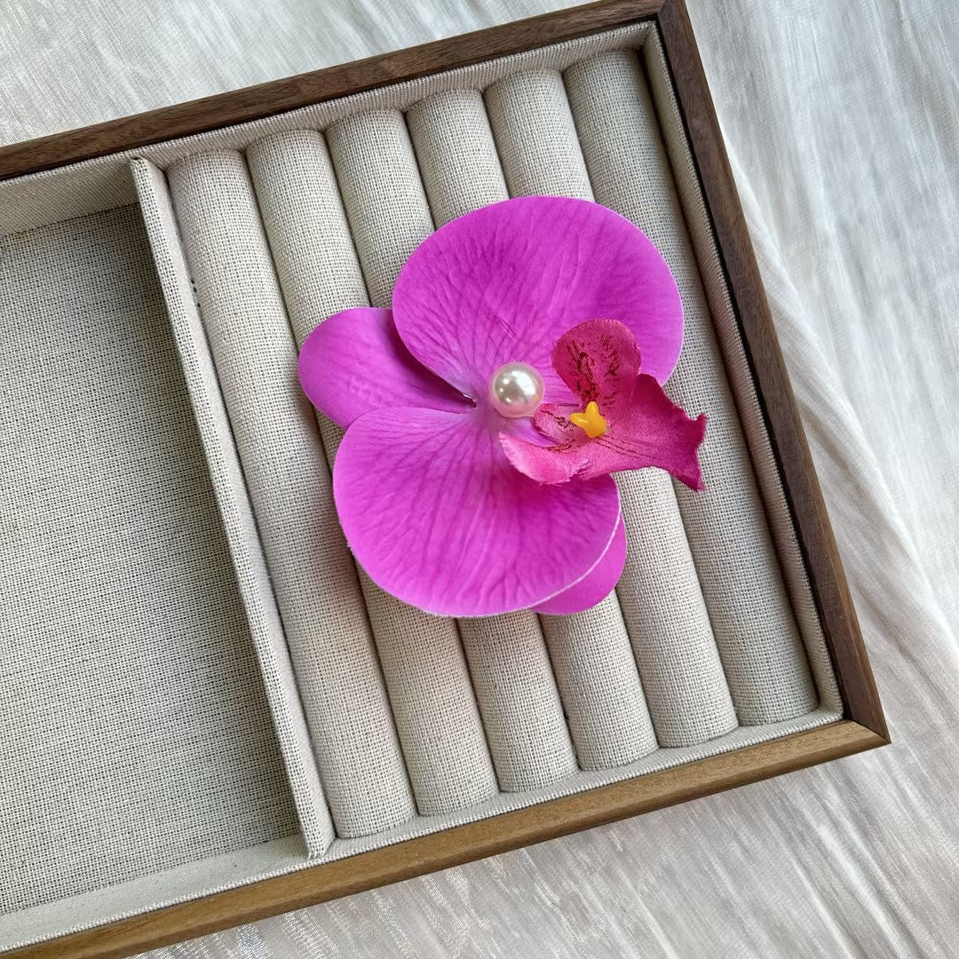 Wholesale Valentine's Day Excellent Purple Phalaenopsis Simulated Flower Atmosphere Headwear