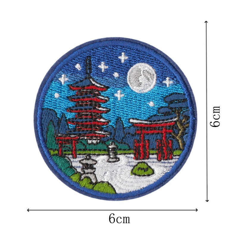 Wholesale World City Landmarks Iron On Embroidered Patches 9 Piece Set DIY Craft Supply Decorative For Clothes Backpack Journal Towel Fashion Accessory Gift