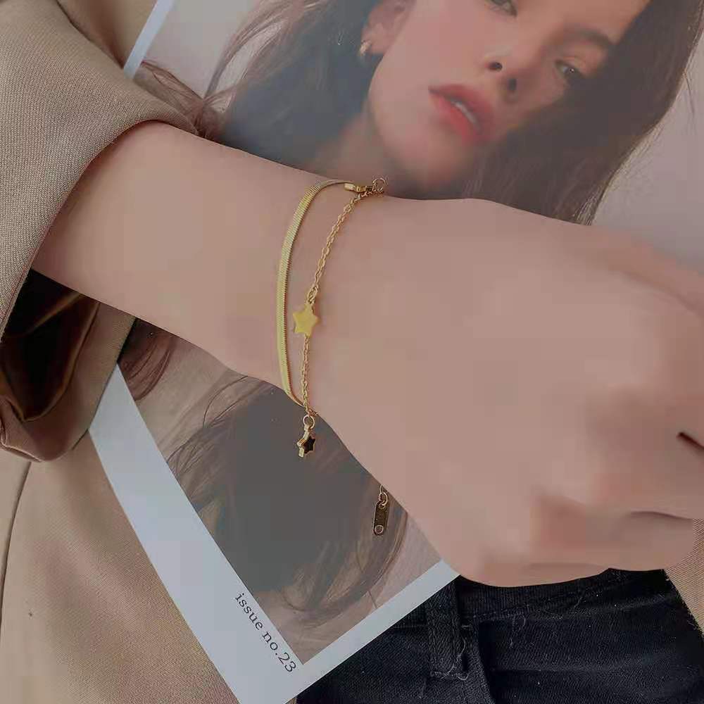 Wholesale Pentagram Titanium Steel Bracelet