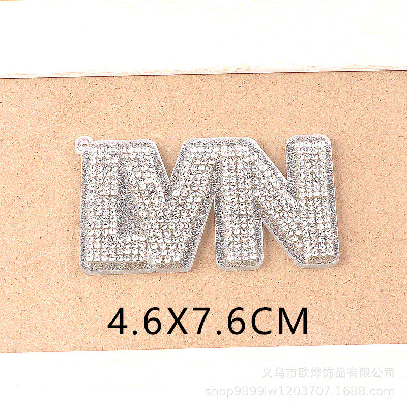 Wholesale Glitter Cartoon Letter  Acrylic DIY Patches