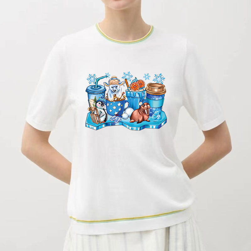 Wholesale Christmas snowman cartoon heat transfer  UV DTF Ready to Press Transfers Wraps