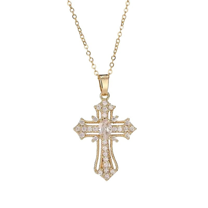Wholesale Vintage Cross Pendant Necklace Distinctive  Simple Commemorative Gift