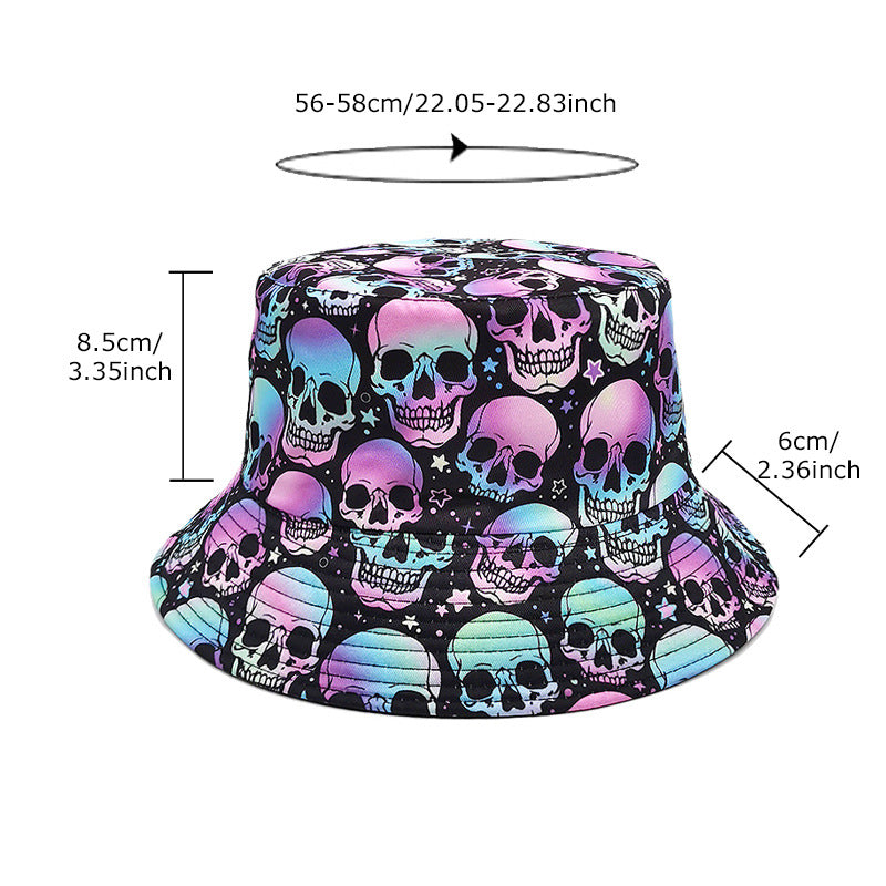 Sombrero de cubo de estampado de calavera de algodón al por mayor