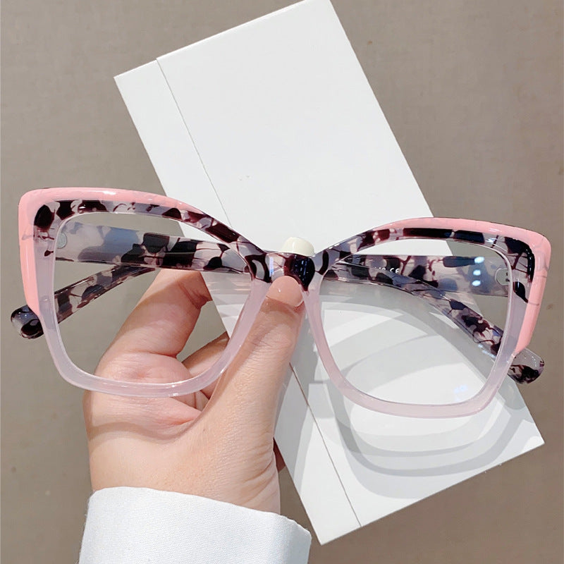 Wholesale Cat-eye personalized contrast color high-end anti-blue light glasses