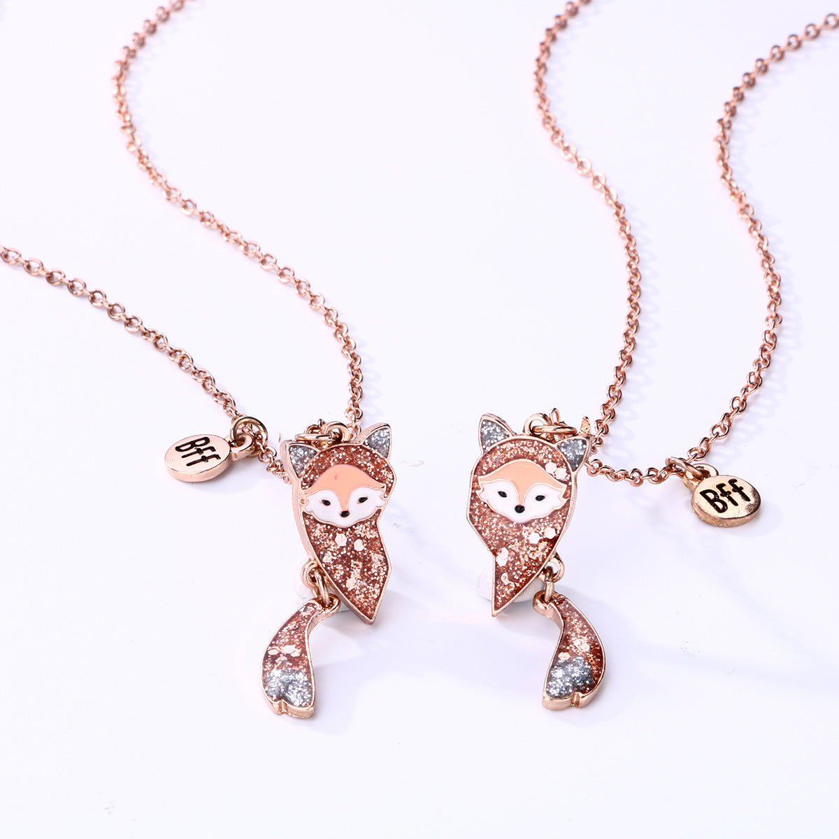 Wholesale Fox Necklace Cartoon Kidsren' s Magnet Stone Attracting Bff Necklace Set