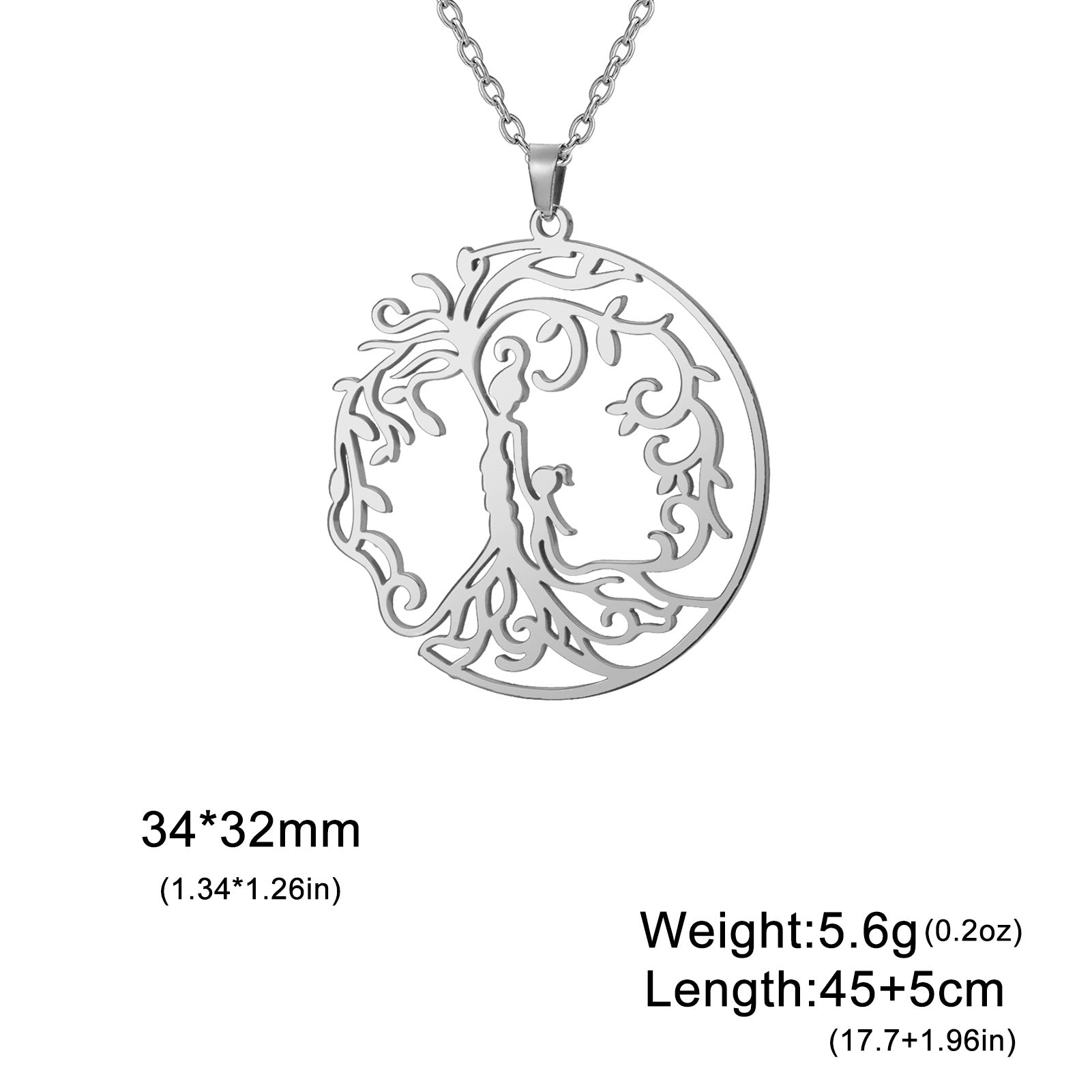 Wholesale Mother' s Day electroplated Tree of Life parent-child Stainless steel necklace