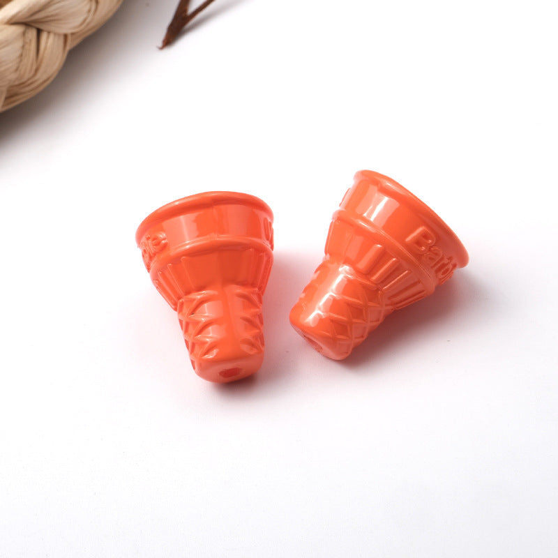 穴あきアクリルビーズ付き100個/パックのカラーコーンベイクドペイントアイスクリームの卸売