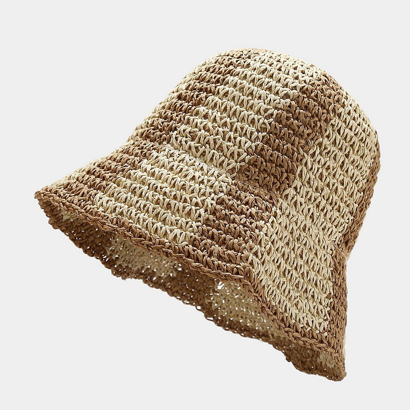 Wholesale Design Stitching Straw Barrel Hat Sun Hat