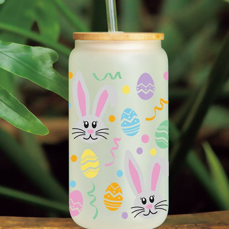 Wholesale Easter cartoon egg rabbit 16oz Cup UV DTF Wraps