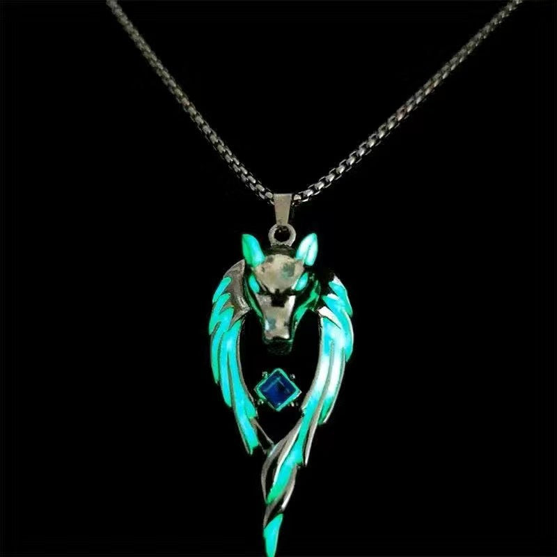 Wholesale Flame Dragon Wolf King Hip-Hop Personality Disco Design Couple Necklace