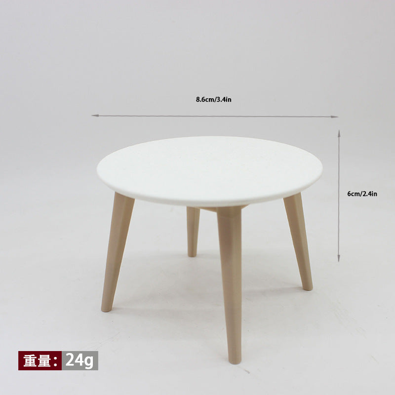 Wholesale Miniature food toy circular dining table and chair Doll Accessories