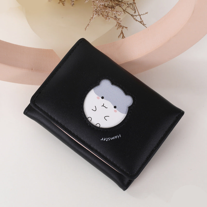 Wholesale Short Pu Cartoon Cute Ladies Coin Purse with Multiple Card Slots