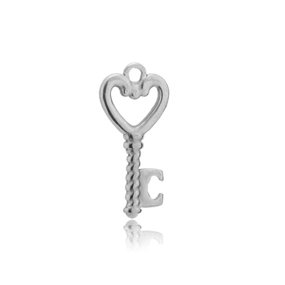 Wholesale 5PCS/PACK Stainless Steel Hollow Heart Key Padlock Small Pendant DIY Jewelry Accessories