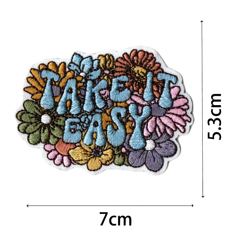 Wholesale Bohemian-inspired text with floral design DIY Patches