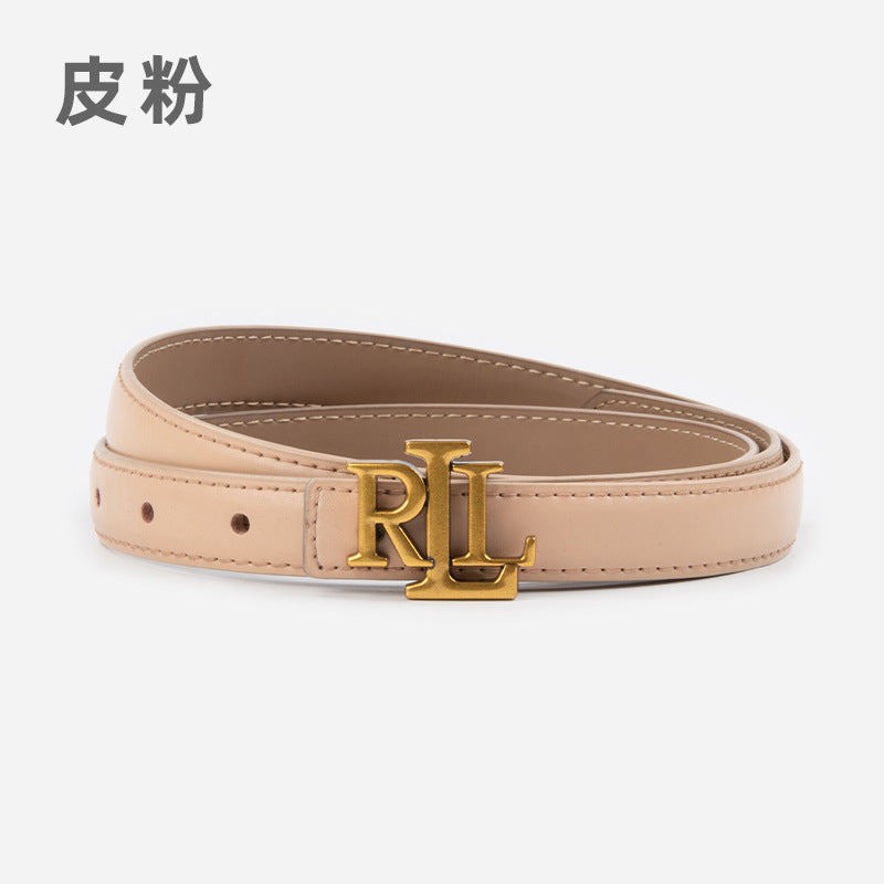 Wholesale Letter genuine leather women' s thin belt cowhide belt