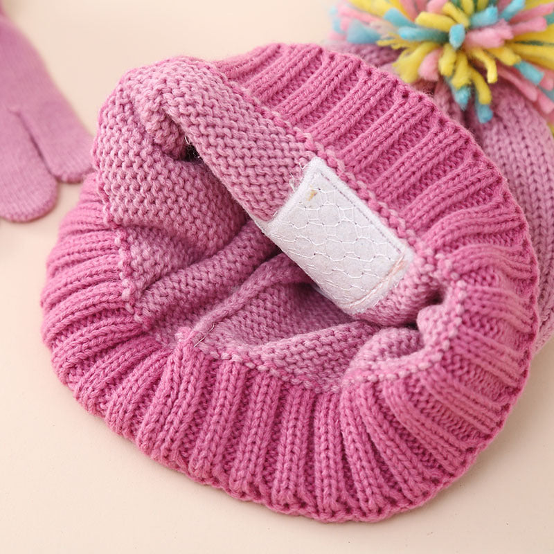 Wholesale Children's Cartoon Unicorn Knitted Hat Gloves Winter Set