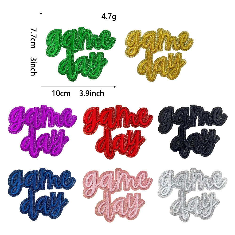 Wholesale Blue Game Day 3D Embroidered Iron On Patch For Clothing Trendy Party Gift Boutique Resale