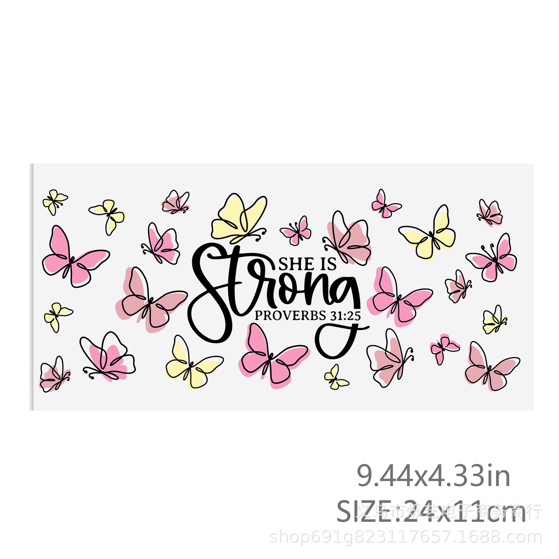 Wholesale Colorful Butterfly and Flower Series 16oz Cup UV DTF Wraps