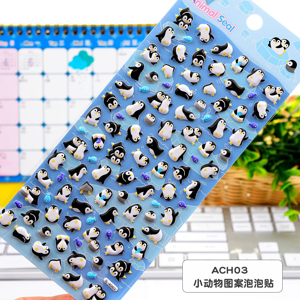 Wholesale Cute cartoon diverse animal foam 3D stickers