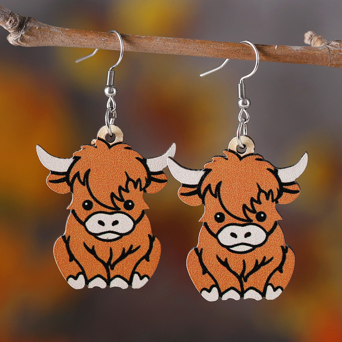 Wholesale Western retro bull head earrings