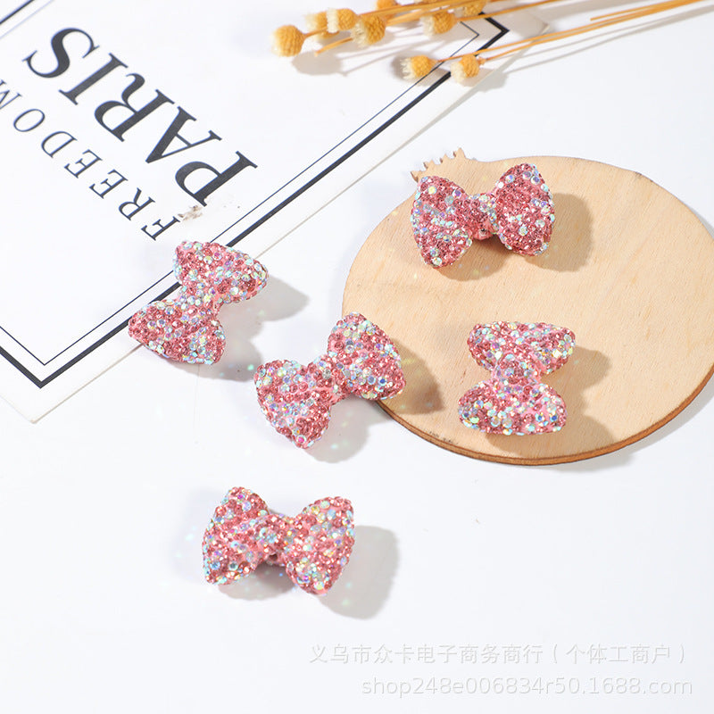 Wholesale 20pcs Gypsophila Clay Straight Hole Bow 29* 21 Bow Tie  Beaded