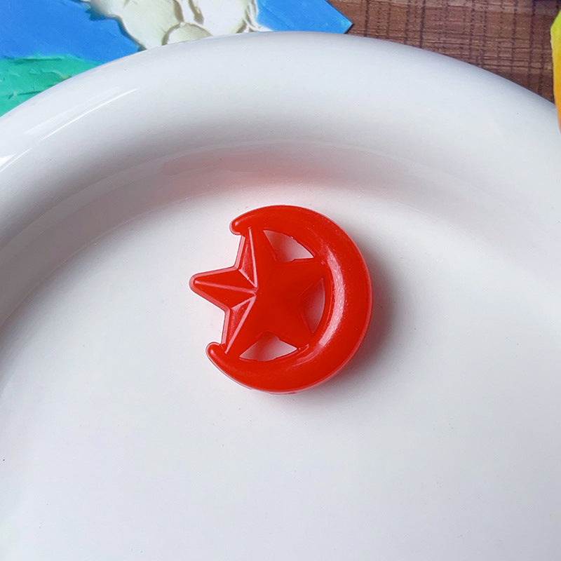 Wholesale 5pcs/pack  Acrylic through-hole star and moon shaped beads  Acrylic Beads