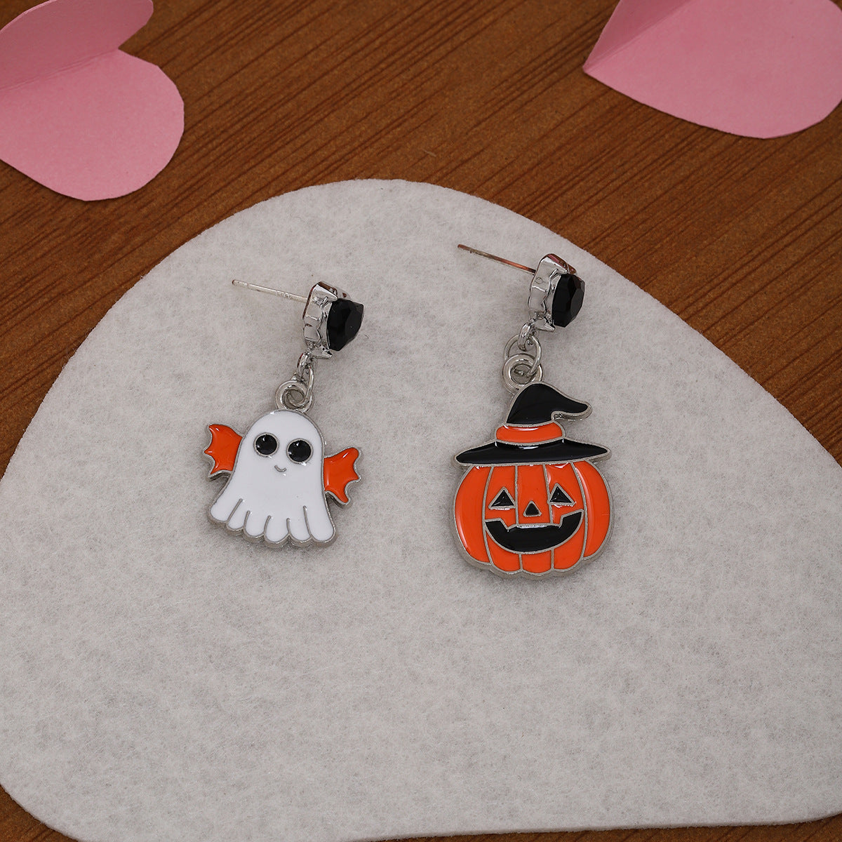 Wholesale Silver Ghost Pumpkin Skull Earrings