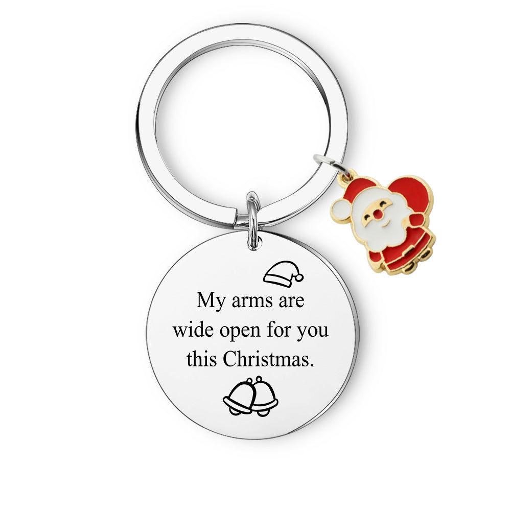 Wholesale Christmas Series Santa Claus Stainless Steel Keychain